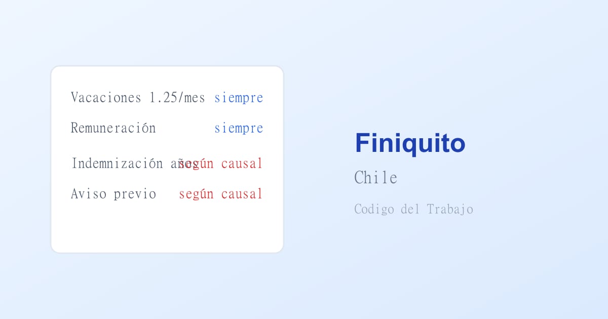 Finiquito en Chile: qué se paga siempre y qué depende de la causal